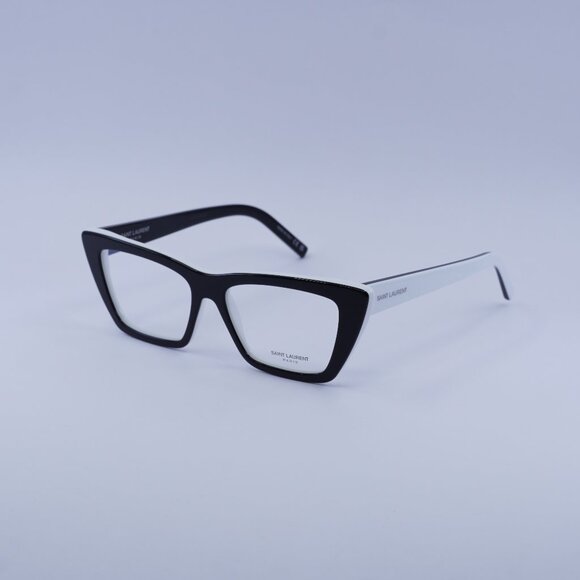 Saint Laurent SL276 MICA OPT 009 Eyeglasses Black/White 53mm Cat Eye Frame - Picture 1 of 11